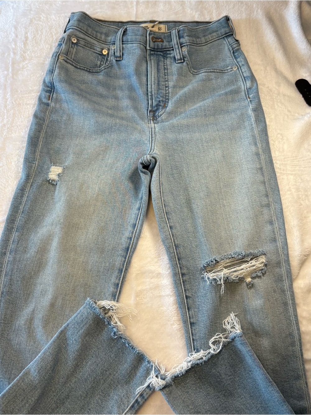 Madewell Light Blue High-Rise Distressed Jeans